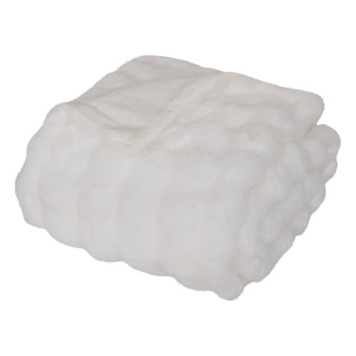 Atmosphera - Colcha de Piel sint&eacute;tica 3D Blanca zephy 230x180cm