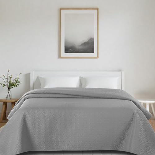MERCURY TEXTIL- Colcha Bouti Lisa, para Verano y Entretiempo 100% Poliéster. Cubre Cama Fina,...