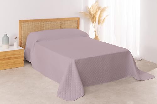 Donegal Collections Colcha Bouti Cama 90 - Colcha Cama 90/80 Lisa Acolchada y Reversible Nude -...