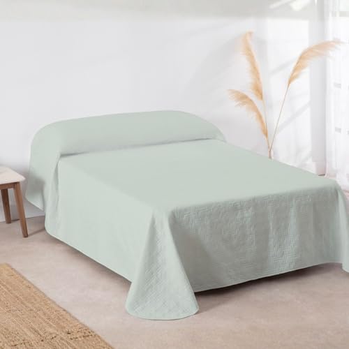 Donegal Collections Colcha Bouti Cama 90 - Colcha Cama 90/80 Lisa Acolchada y Reversible Aguamarina...