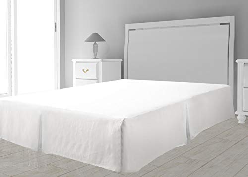 Intemporel Funda de somier de microfibra, Blanco, 90 x 190 cm