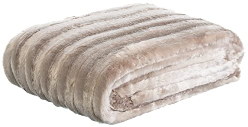 Brandsseller Manta de Piel Sint&eacute;tica 150 x 200 cm Manta acogedora Colcha Cubrecama Beige Topo