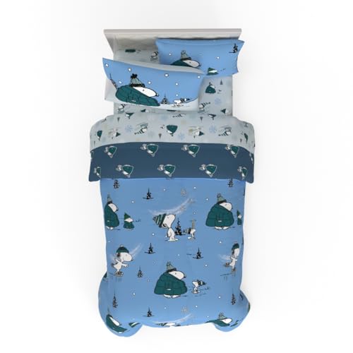 Franco Collectibles Peanuts Snoopy Puffer Coat Holiday & Christmas Bedding - Juego de edred&oacute;n Suave...