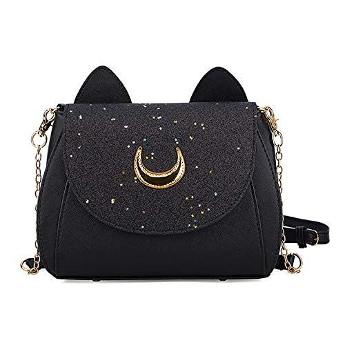 Moda Mujer Kawaii Bolso Moon Sailor Luna Cosplay Messenger Crossbody Cat monedero Lentejuelas bolso...