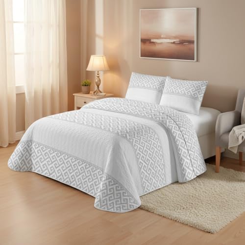 DALINA - Colcha Bouti para Cama 150, Cubre Cama Fina 250x260cm Incluye 2 Fundas de Coj&iacute;n, Suave...