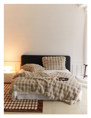 ZGSYH Manta de Piel de Conejo de imitaci&oacute;n, Nueva Manta de Piel sint&eacute;tica de Burbujas c&aacute;lida y...