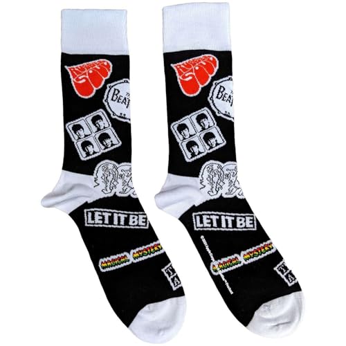 The Beatles - Calcetines Iconos para Adultos Unisex (40,5 EU - 46 EU) (Negro)