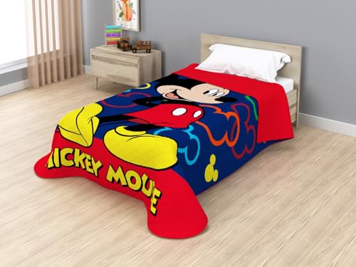 Disney Jay Franco Colcha Bouti Termosellada Mickey Primarily Beach, 170 x 250 cm, Microfibra,...