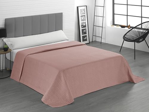 Donegal Collections Colcha Bouti Cama 90 - Colcha Cama 90/80 Lisa Acolchada y Reversible Coral -...