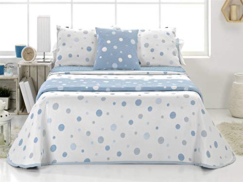 Lanovenanube - Colcha Capa Mole Cama 150 - Color Azul