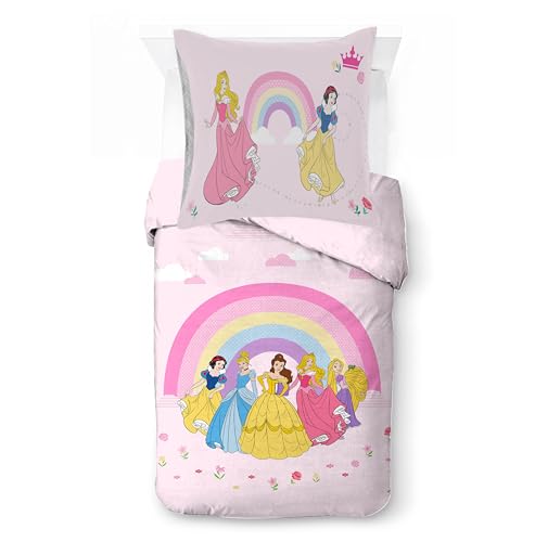 Jay Franco Kids Disney Princess &ndash; Juego De Funda N&oacute;rdica Individual S&uacute;per Suave con Funda De...