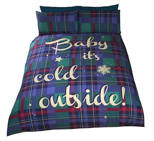 Rapport Navidad Tart&aacute;n Navidad Cuadros Colcha Funda de edred&oacute;n y 2 Funda de Almohada Juego de Ropa...