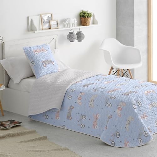 Burrito Blanco | Colcha boutí Infantil 175, Azul | para Cama de 105 cm (+ Medidas Disponibles) |...