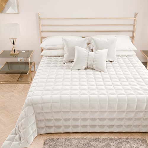 PETTI ARTIGIANI ITALIANI - Colcha Cama en Suave Terciopelo Matrimonial 270x260 cm, Edred&oacute;n de...