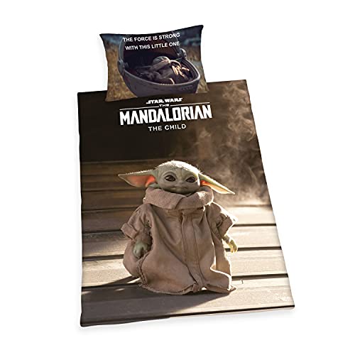 Herding Star Wars The Mandalorian - Juego de Ropa de Cama de 65 x 100 cm, Funda de edred&oacute;n de 160 x...
