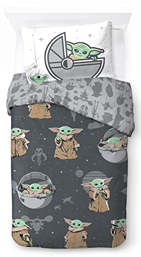 Jay Franco Star Wars The Mandalorian The Cutest Bounty - Juego de funda de edred&oacute;n para cama...