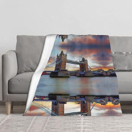 BLWSLC Colcha con dise&ntilde;o hist&oacute;rico del puente de la torre vieja de Londres, manta c&aacute;lida,...