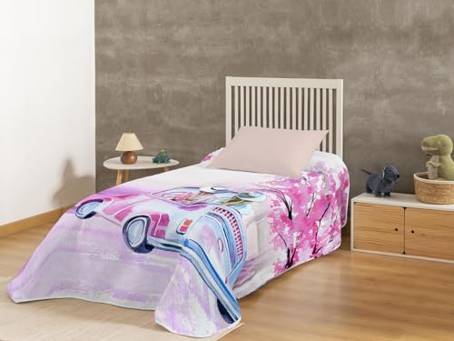 Ciberdescans Colcha Bout&iacute; Juvenil KARAMELO Baby con Estampaci&oacute;n Digital + Funda de Coj&iacute;n de 50x70...