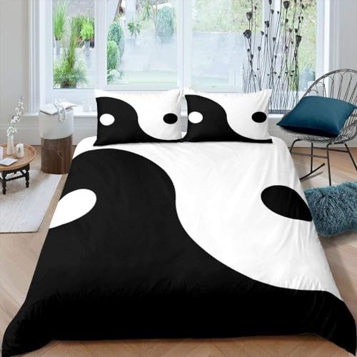 TACOKI Funda Nordica Cama 135/150 Yin y Yang - Ropa de Cama Microfibra Suave, Funda N&oacute;rdica Yin y...