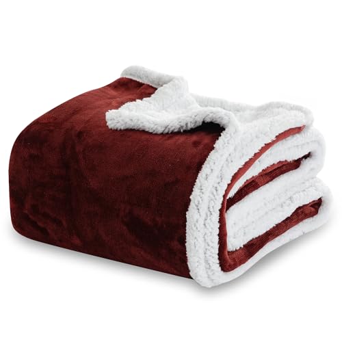 Winthome Manta Gruesa Cálida, Plaid Sofa Cama Suave y Esponjosa, Mantas Polar Sherpa con Diseño de...