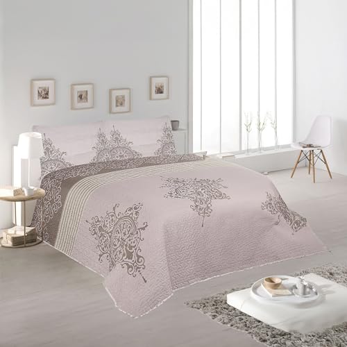 H HANSEL HOME Colcha Bouti Estampada Cama 140/150/160, 100% Microfibra Extra Suave, Bicolor...