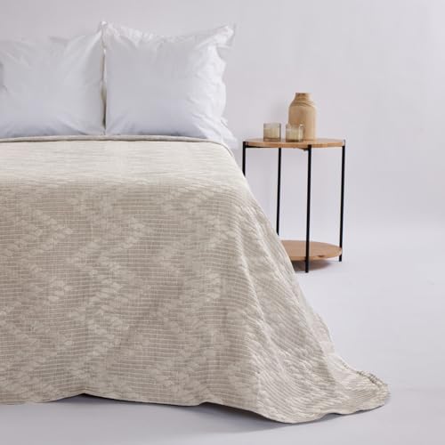 10XDIEZ Colcha Jacquard 1359 beig (Beige - Cama de 160 o 180cm)