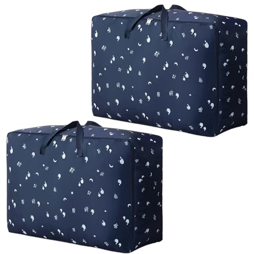 Aurafly 2 Piezas Bolsas de Almacenamiento Grandes 105L Bolsa con Cremalleras para Mudanzas...