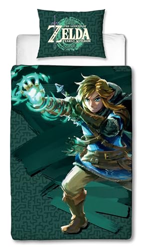 Zelda L&eacute;gende, Juego de cama infantil Gamer para cama individual, juego de 2 piezas, funda n&oacute;rdica...