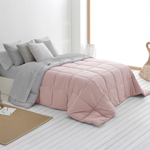 SOMNI HOME Edredon Bicolor Oto&ntilde;o Cama 80/90 cm. Tacto Pluma. Colcha Microfibra Reversible Ligera....