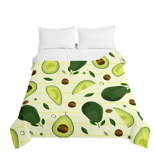 Odot Aguacate Verde 3D Microfibra Colcha Bouti Cubrecama Multiusos para Cama de Matrimonio, Lavable...