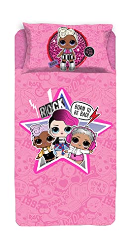 El Juego Completo para Cama Individual LOL Surprise Rosa Incluye: s&aacute;bana encimera, Bajera con...