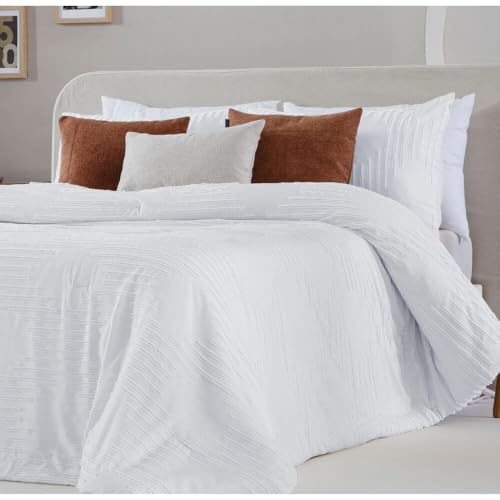 ANTILO TEXTIL Edred&oacute;n Colcha bout&iacute; Charlise Fundeco (Blanco, 150 cm)