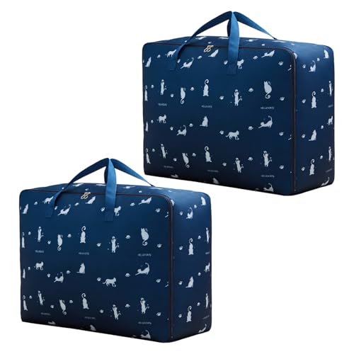 2 Pcs Bolsa de Almacenamiento Grande, 105L Impermeable Bolsas de Mudanza con Asa, Bolsa de Embalaje...