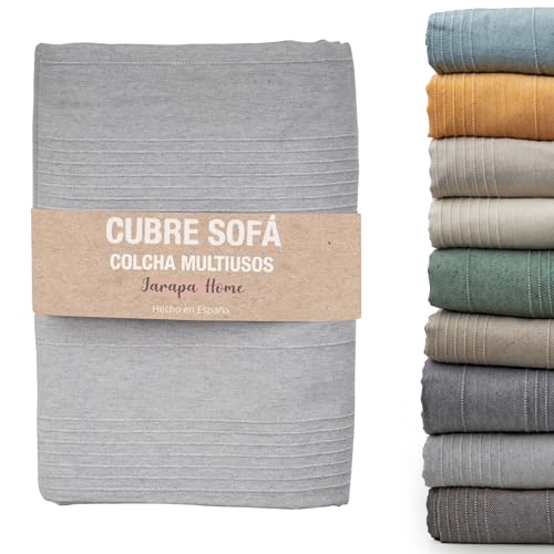 Colcha cama y colcha multiusos para sofás, colchas blancas de rayas. Plaid multiusos, cubre sofá,...