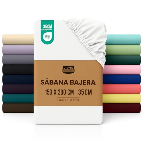 Utopia Bedding Sabana Bajera 150x200 - Gris - Certificado Oeko Tex - Bolsillo Profundo - Microfibra...