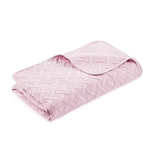 HOMELEVEL Colcha para Cama y sof&aacute;, dise&ntilde;o Trenzado, tama&ntilde;o XXL, 220 x 240 cm, Color Rosa