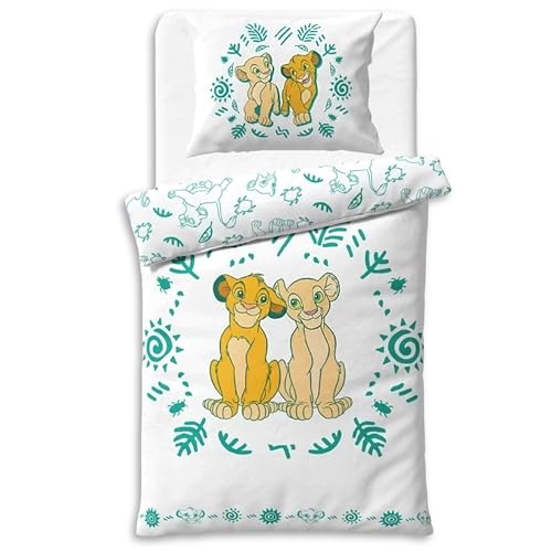 Disney El Rey Le&oacute;n Ropa de Cama ni&ntilde;os Blanca, Reversible, con Cremallera, 100% algod&oacute;n...