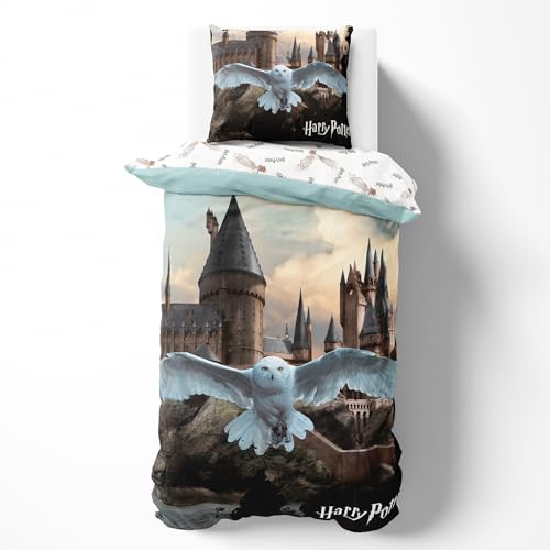 Harry Potter - Juego de cama de algod&oacute;n de 135 x 200 cm para ni&ntilde;as y ni&ntilde;os, ropa de cama infantil...