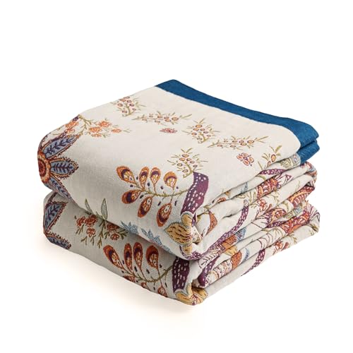 VANJOROY Manta de sof&aacute; grande de algod&oacute;n org&aacute;nico 100%, 230x250cm, suave, respetuosa con la piel,...