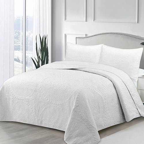 NOVOTEXTIL Colcha Boutí Bordada Cama 135 (235x270) para Verano y Entretiempo – Algodón y...