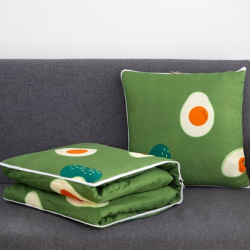 Surwin Almohada Manta Viaje, Estilo Dibujos Animados Manta Almohada 2 en 1, Manta de Viaje Avion...