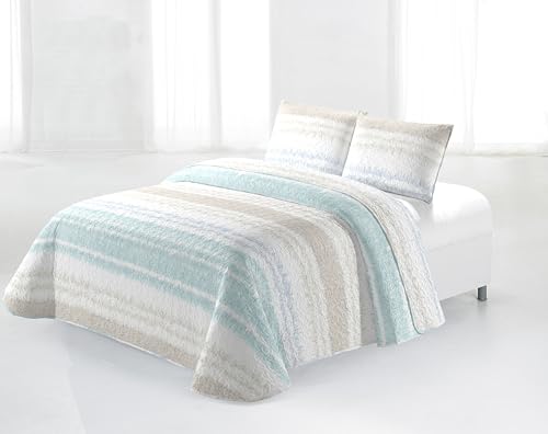 Miracle Home. Colcha Bouti 100% Microfibra cepillada, Ligera y traspirable Carvin Ultras. 235 x 265...