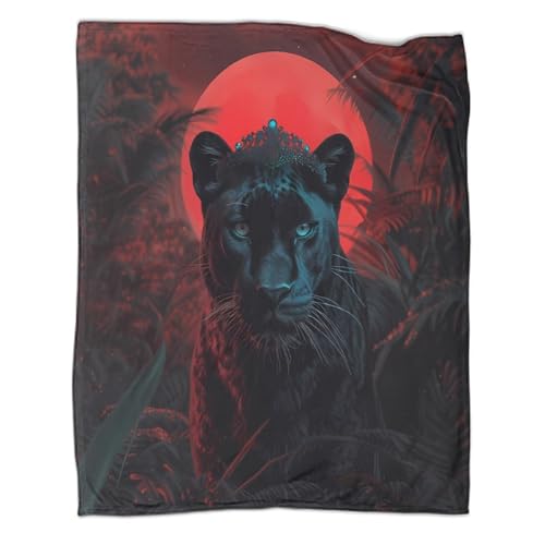 kaiyun Manta Pantera Negra,Ropa Cama De Felpa Suave 40x50inch(100x130cm),colchas Patchwork Arte de...
