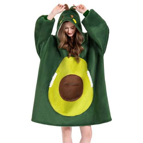 OLAOLA Sudadera con Capucha de Gran Tama&ntilde;o para Adultos, Aguacate Manta de Forro Polar Sherpa con...
