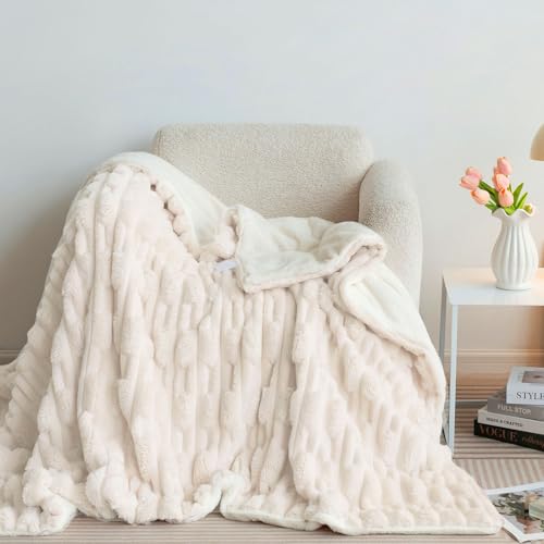 Manta mullida con textura suave de ensue&ntilde;o, extrac&aacute;lida para invierno, ideal como manta de sof&aacute; y...