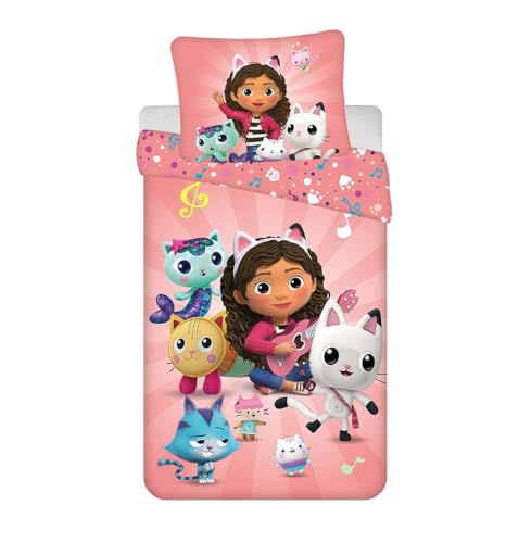 Ropa de Cama Infantil DreamWorks Gabby's Dollhouse Mercat, CatRat, Pandy Paws, Baby Box, Cakey,...