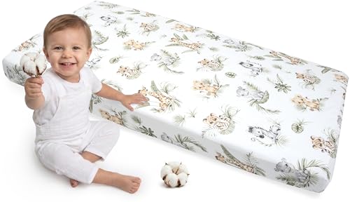 Medi Partners S&aacute;bana Bajera Ajustable 60x120cm 100% algod&oacute;n Ropa de Cama para beb&eacute;s colch&oacute;n Saco...