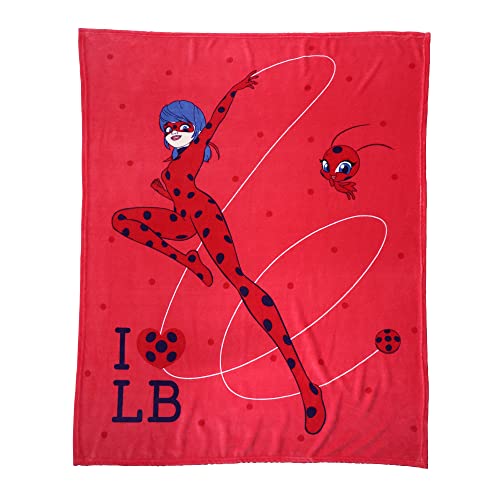 CTI Miraculous Ladybug Jump - Manta (125 x 150), Color Rojo