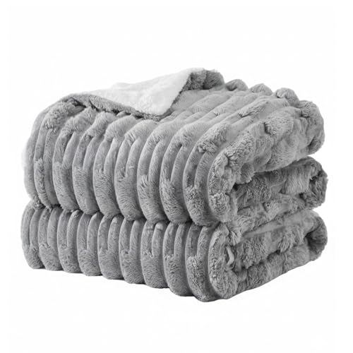 Manta mullida con textura suave de ensue&ntilde;o, extrac&aacute;lida para invierno, ideal como manta de sof&aacute; y...