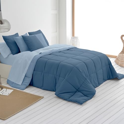 SOMNI HOME Edredon Bicolor Oto&ntilde;o Cama 80/90 cm. Tacto Pluma. Colcha Microfibra Reversible Ligera....